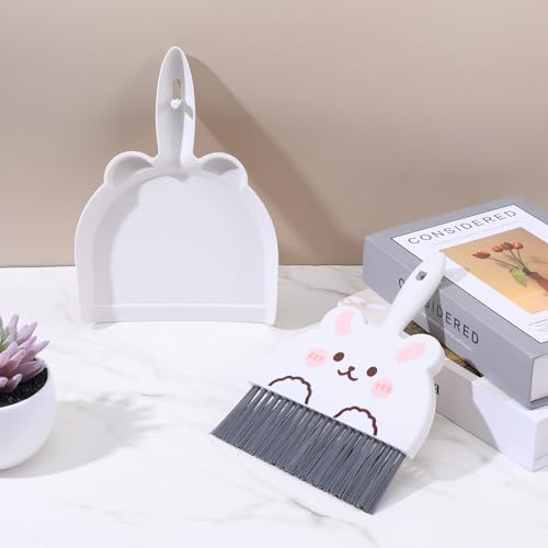 Upgrade Small White Broom and Dustpan Set, Hand Dustpan and Brush Set, Cute - Image 7