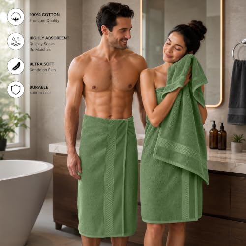 DAN RIVER 600 GSM Cotton Large Bath Towels Set of 4, 27 x 54 Inches - Image 3