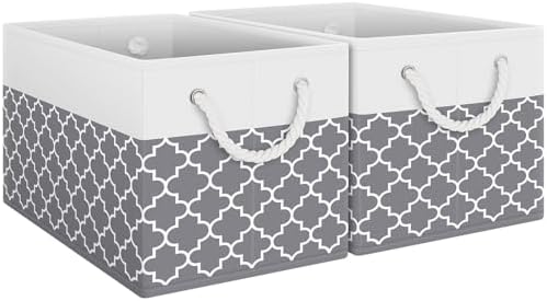 Fab totes Storage Bins 2-Pack, Foldable Storage Baskets by Fabtotes