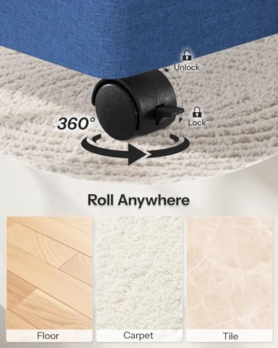 Double Laundry Basket with Wheels and Lid, 150L Clothes Hampers - Image 3