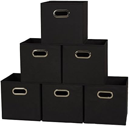 Household Essentials Foldable Fabric Storage Bins 6 Piece Set, Strong by HouseholdEssentials