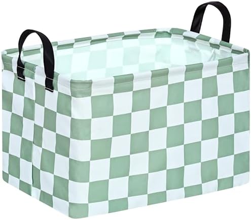 MAIZMZ Sage Checkered Storage Basket Baby Toys Organizer Bins Decorative Gifts by MAIZMZ