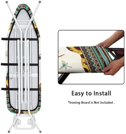 GLENLCWE Tribal Stripe Ironing Board Cover, Hippie Dragonfly Sunflower Iron - Image 4