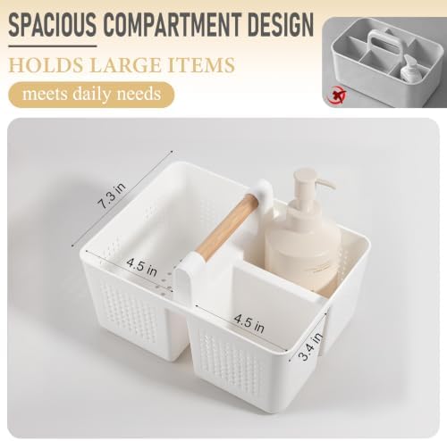 JiatuA Portable Shower Caddy Basket Plastic Caddy Organizer Small White - Image 4
