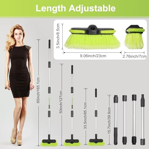 65”165cm Car Wash Brush Long Handle Soft Bristle Scrub Cleaning Mop - Image 4