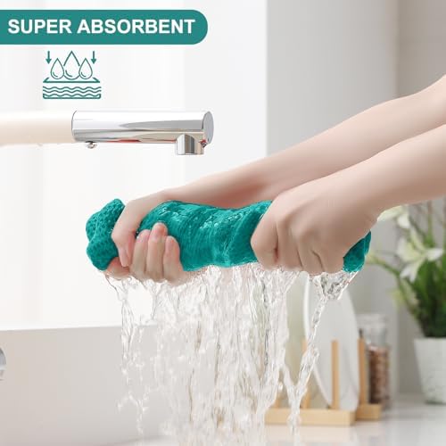 Homaxy 10 Pack 100% Cotton Kitchen Towels and Dishcloths Set - Image 3