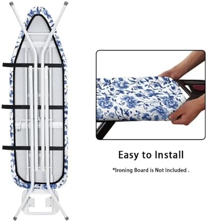 Retro Blue Flower Ironing Board Cover 15x54 Inch - Image 4
