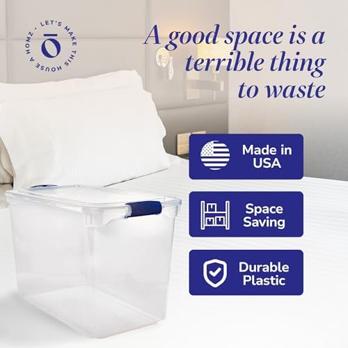 HOMZ Clear Plastic Storage Bins w/Latching Lid, 112 Qt, 2 Pack - Image 5