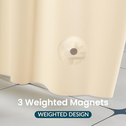 Titanker Plastic Shower Curtain Liner, 72x72 Beige Shower Liner Lightweight - Image 5