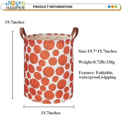 NTAOHAMPER Kids Laundry Hamper, Baseball laundry Basket, Baby Boy Nursery Hamper - Image 6
