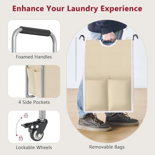 Tajsoon Laundry Sorter 5 Section, Clothes Hamper - Image 5