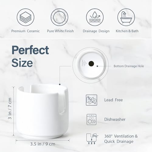 ONEMORE Ceramic Sponge Holder for Kitchen Sink, Kitchen Sink Organizer - Image 4