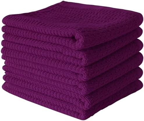 CRAFTSWORTH Cotton Kitchen Towels15 x 26" Solid Purple Kitchen Hand Towels - Image 2