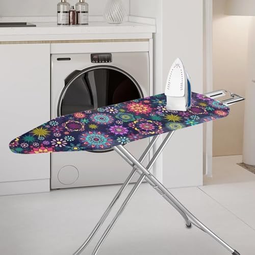 Boho Mandala Flower Print Ironing Board Cover Protector, Elastic Ironing Board - Image 2