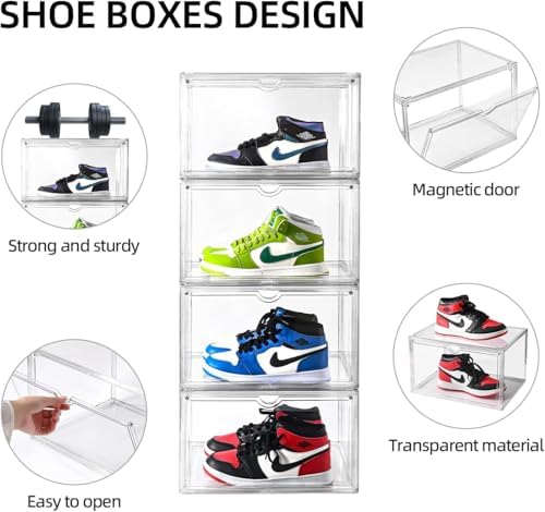 Clear Shoe Organizer, Stackable Shoe Display Case, Shoe Box Storage Bins - Image 3