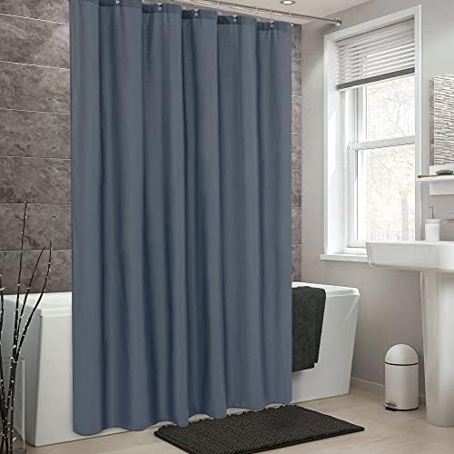 ALYVIA SPRING Extra Long Fabric Shower Curtain or Liner Stone Blue - Image 6
