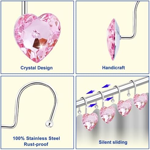 Shower Curtain Hooks Rings for Bathroom - Image 2