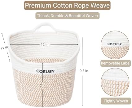 Coeusy 2 Pack Hanging Basket, Boho Wall Basket Hanging - Image 4