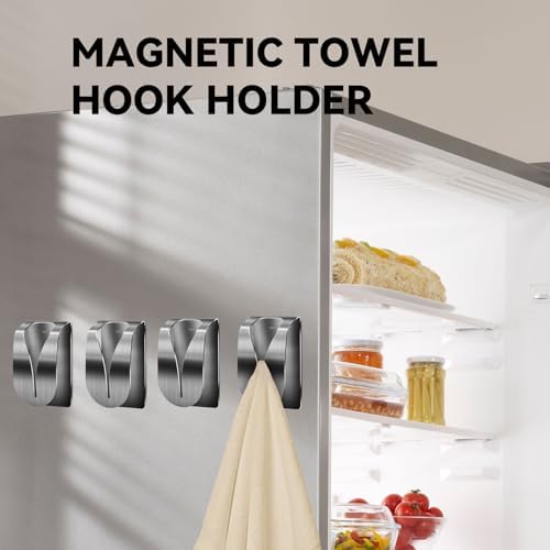 KIHOGEM 4Pcs Magnetic Towel Hook Holder - Image 4
