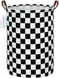 Round Laundry Basket Collapsible Boys Nursery Car Hamper Racing Flag by LANGYASHAN