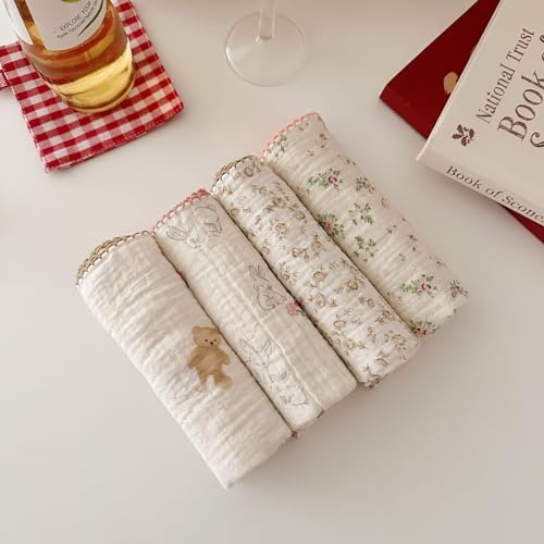 BuLuTu 4 Pack Floral Dishcloths - Image 2