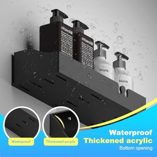 Acrylic Shower Organizer 3 Pack, Acrylic Adhesive Shelves Wall Mounted Bathroom - Image 5