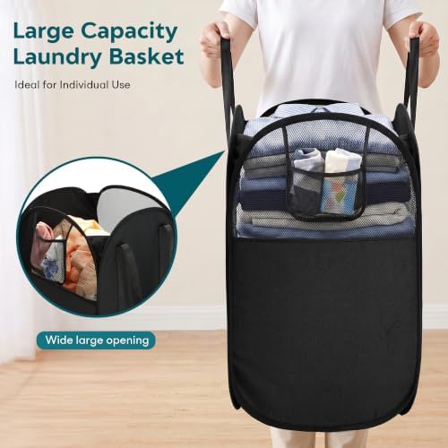 100L Collapsible Laundry Baskets, Easy Carry Foldable Clothes Hamper - Image 6