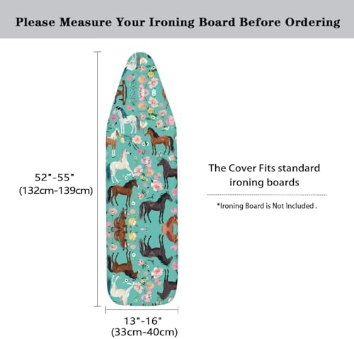 Flashideas Green Shredded Horse Ironing Board Cover and Pad Standard Size - Image 6