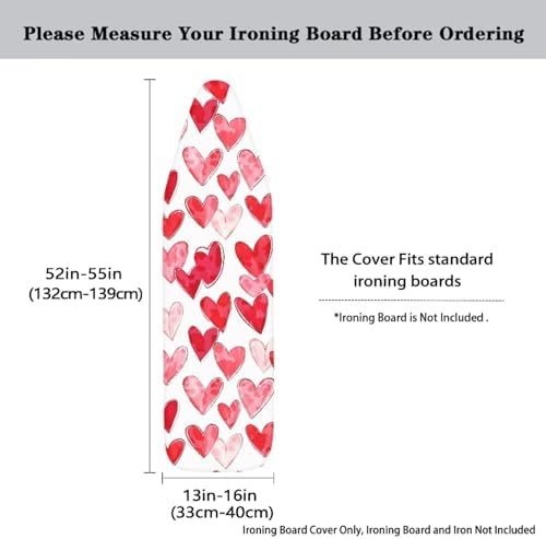 Heart Cartoon Ironing Board Cover Romantic Standard Size 15″x54″ Ironing Board - Image 5