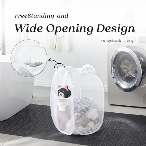 TECHMILLY Collapsible Mesh Pop Up Laundry Hamper - Image 4