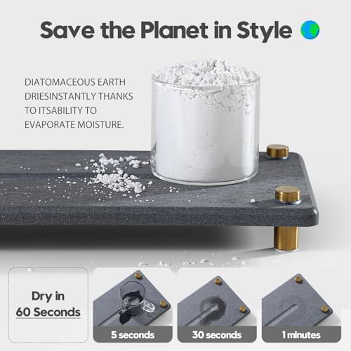 Kitchen Sink Caddy Water Absorbing Stone Drying Tray, Diatomite Bathroom Sink - Image 4