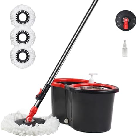 Spin Mop and Bucket with Wringer Set, 360° Spinning Mop Bucket System with 3 - Image 5