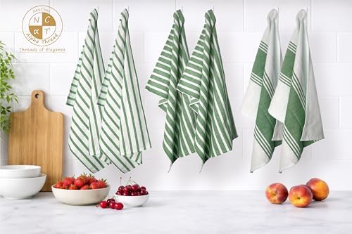 Pack of 6 Cotton Kitchen Towels Set, Dish Towels, Cleaning Rags, Kitchen Dish - Image 2