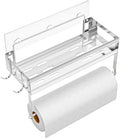 ESOW Paper Towel Holder with Shelf, Adhesive Wall Mount, Brushed Nickel by ESOW