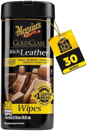 Meguiar's Gold Class Rich Leather Wipes, 30 Wipes by Unknown