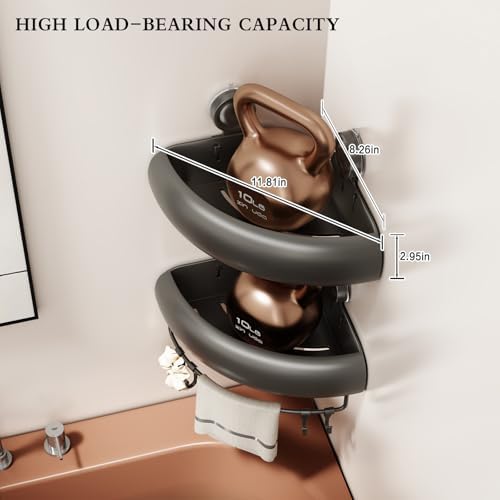 CICUFY Shower Caddy Suction Cup, 1 Pack No Drilling Corner Shower Shelves - Image 2