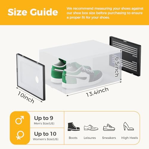 NEWBULIG 12 Pack Clear Shoe Storage Boxes, XXL-Stackable Sneaker Storage Case - Image 2