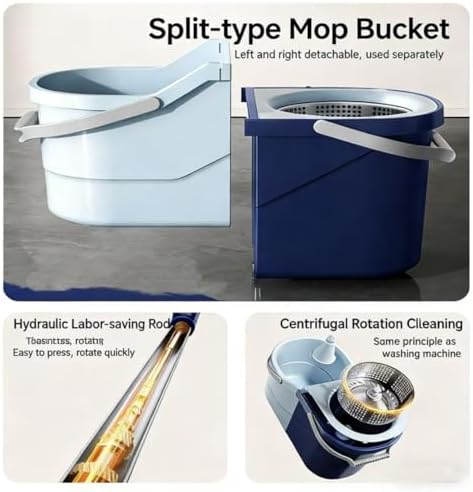 Spin Mop & Bucket System with 4 Washable Microfiber Mop Pads - Image 2