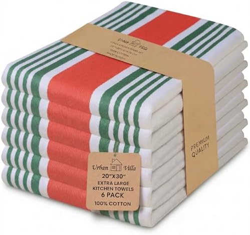 Urban Villa Kitchen Towels Cotton Dish Towels 20”x30” Christmas by CottonTrends