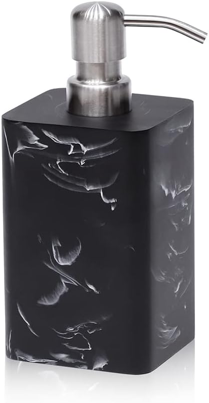 Soap Dispenser, 15 Oz with with Brushed Nickel Pump, Refillable Liquid Square by Suanti