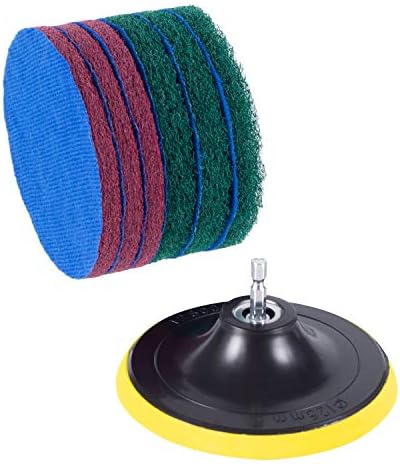 Kichwit 5 Inch Drill Powered Brush Tile Scrubber Scouring Pads - Image 4