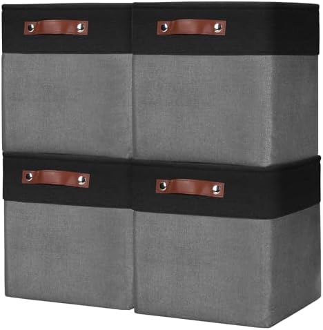 Bagnizer Collapsible Fabric Storage Cubes 11x11 Cube Storage Bins, 4 Pack by Bagnizer