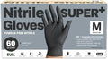 SUPER+ Black Nitrile Gloves HEAVY DUTY 6 Mil Disposable Chemical Resistant by Super