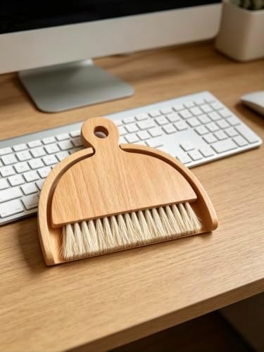 Wooden Dustpan and Brush Set Desktop Table Dustpan and Brush Set - Image 2