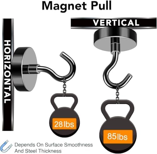 MIKEDE 85LBS+ Magnetic Hooks, Strong Cruise Cabin Ship Essentials Black - Image 2