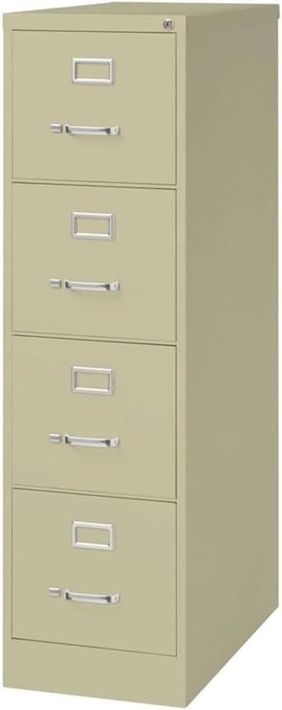 Scranton & Co 26.5" D Metal 4-Drawer Letter Width Vertical Filing Cabinet - Beige
