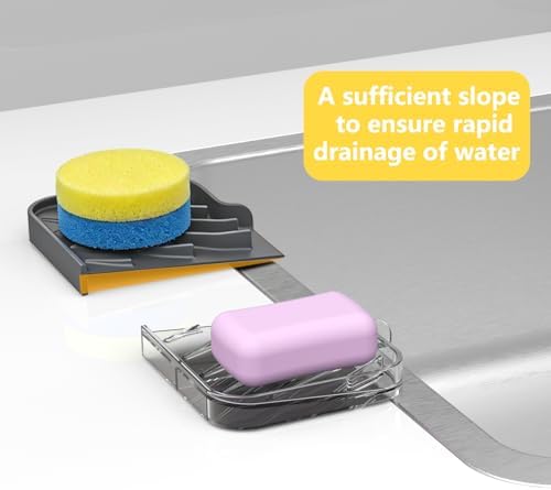 Sponge Holder for Kitchen Sink, 7.9"×4" Soap Tray - Image 4