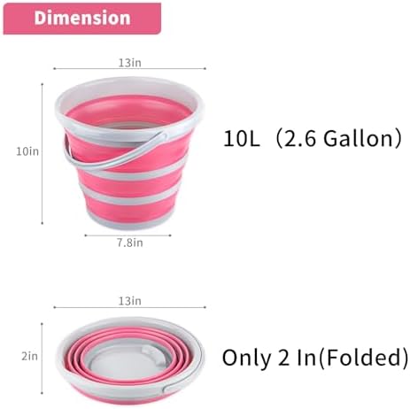Collapsible Bucket 10L 2.6 Gallon Cleaning Bucket Mop Bucket Folding Foldable - Image 2