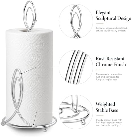 Candle Shaped Paper Towel Holder, Countertop-Decorative Farmhouse Tissue Paper - Image 4