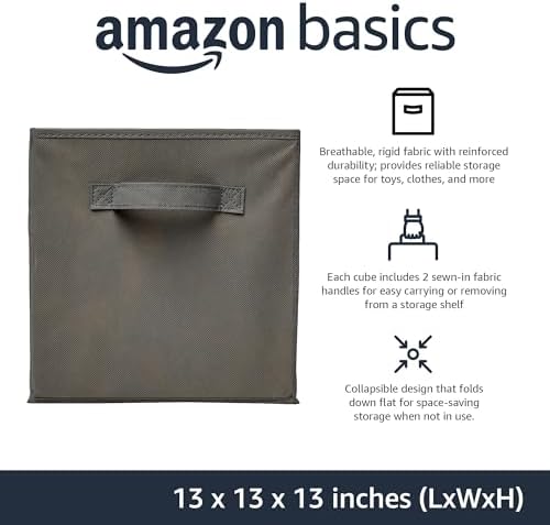 Amazon Basics Collapsible Fabric Storage Cube Bins Organizer - Image 2